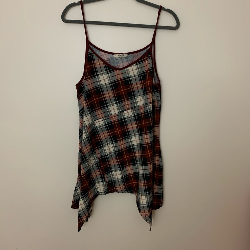 Vivilli plaid spaghetti strap loose tank size XL